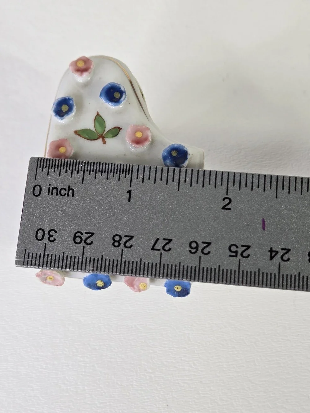 VTG Porcelain Piano Trinket Box Hand Painted Floral Japan Miniature Jewelry Doll